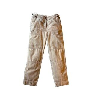 Vintage Lauren Ralph Lauren Women's 8 Petite Utility Twill Beige Pants Straight